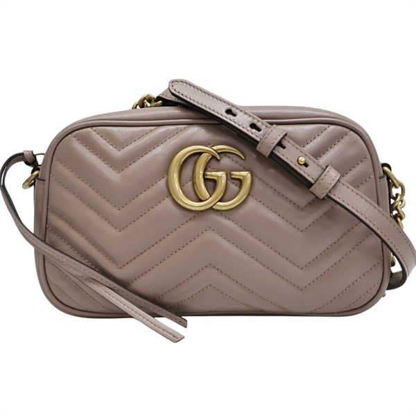 粉膚色 牛皮 GG Marmont camera 肩背包【GUCCI 古馳】 447632