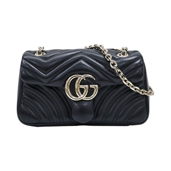 黑色 牛皮 GG Marmont small 肩背包【GUCCI 古馳】 837280
