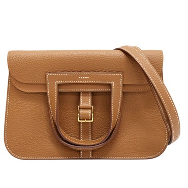 金棕色 TC牛皮 Halzan 25 肩背包 W刻【HERMES 愛馬仕】 H082027CC