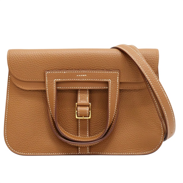 金棕色 TC牛皮 Halzan 25 肩背包 W刻【HERMES 愛馬仕】 H082027CC