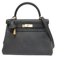 黑色 TOGO牛皮 Kelly 28 凱莉包 兩用包 A刻 金釦【HERMES 愛馬仕】