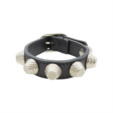 黑色牛皮 鉚釘 Studs 手環【Balenciaga 巴黎世家】 303734