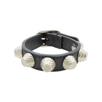 黑色牛皮 鉚釘 Studs 手環【Balenciaga 巴黎世家】 303734