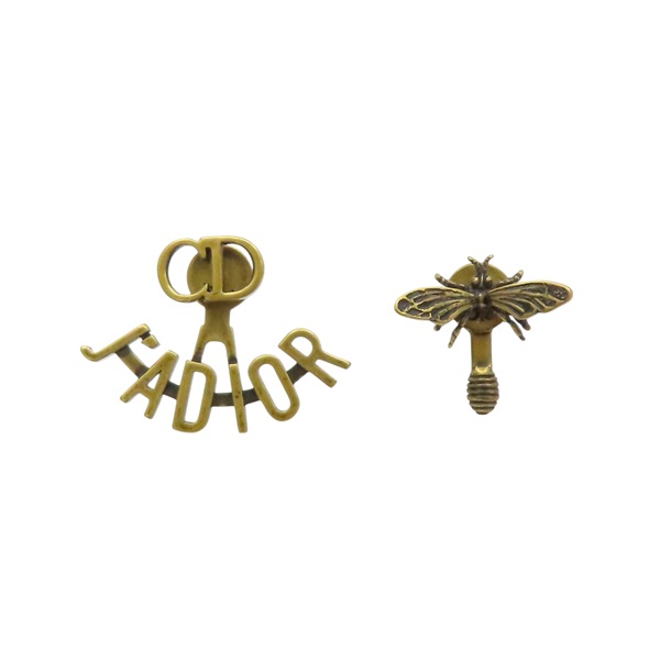金色 鍍金 蜜蜂 字母 J'Adior 不對稱 耳環【Dior 迪奧】