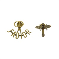 金色 鍍金 蜜蜂 字母 J'Adior 不對稱 耳環【Dior 迪奧】