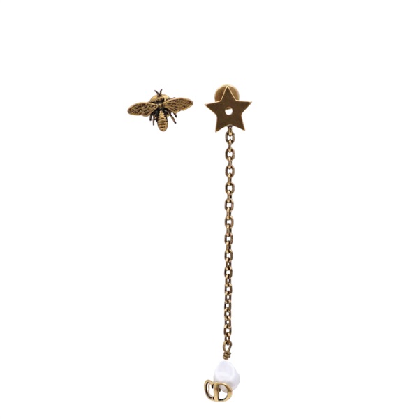 金屬 bee earrings with pearls 針式耳環【Dior 迪奧】