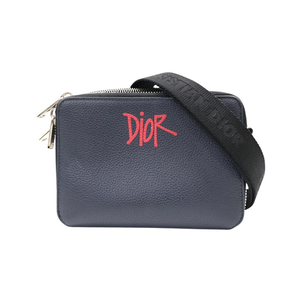 深藍色 牛皮 Shawn Stussy 肩背包【Dior 迪奧】
