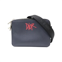 深藍色 牛皮 Shawn Stussy 肩背包【Dior 迪奧】