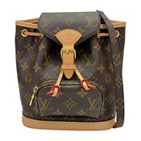 棕色 原花 帆布 Montsouris Mini 後背包【LOUIS VUITTON LV 路易威登】 M11199