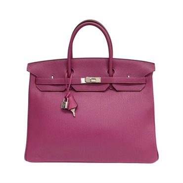 玫粉色 Togo牛皮  Birkin 40 柏金包 手提包 □Q刻 銀扣【HERMES 愛馬仕】