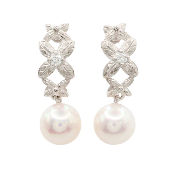 18K白金 珍珠 鑽石 耳環【JEWELRY 無品牌珠寶】