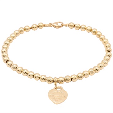 18K黃金 Mini Heart Tag Bead 手鍊【Tiffany & Co 蒂芬妮】 74824447