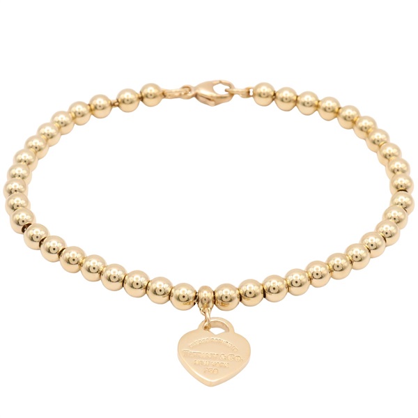 18K黃金 Mini Heart Tag Bead 手鍊【Tiffany & Co 蒂芬妮】 74824447