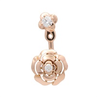 18K玫瑰金 Extrait de Camelia 單邊 針式耳環【CHANEL 香奈兒】 J12119