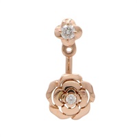 CHANEL 香奈兒 Extrait de Camelia 單邊 針式耳環 18K玫瑰金 J12119