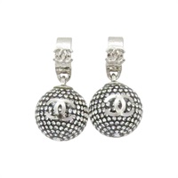 銀色 鍍金 Disco Ball CC Drop 耳環【CHANEL 香奈兒】