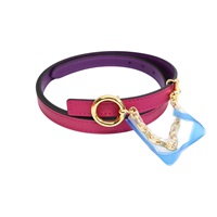 紫/粉色 Epsom/Swift牛皮 Carrousel 皮帶 80CM U刻【HERMES 愛馬仕】 H065538CA