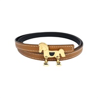 金棕色 Epsom/Swift牛皮 Tornade皮帶釦 雙面皮帶 B刻 80CM【HERMES 愛馬仕】 H010752UCG0