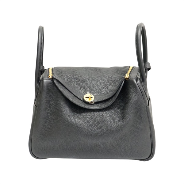 黑色 Clemence牛皮 Lindy 30 肩背包 Z刻 金扣【HERMES 愛馬仕】 H073426CC