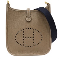 大象灰 TC牛皮 Mini Evelyne 肩背包 K刻 金扣【HERMES 愛馬仕】 H069426CC