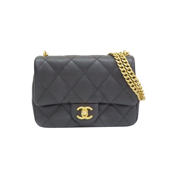 黑色牛皮 愛心金球 鏈帶 肩背包【CHANEL 香奈兒】 AS3828
