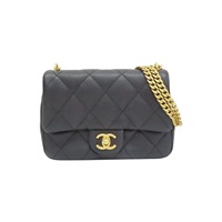 黑色牛皮 愛心金球 鏈帶 肩背包【CHANEL 香奈兒】 AS3828