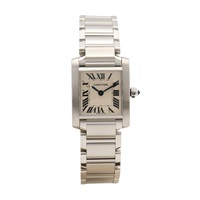 Cartier 卡地亞 Tank Francaise 腕錶 米色錶盤 不鏽鋼 W51008Q3