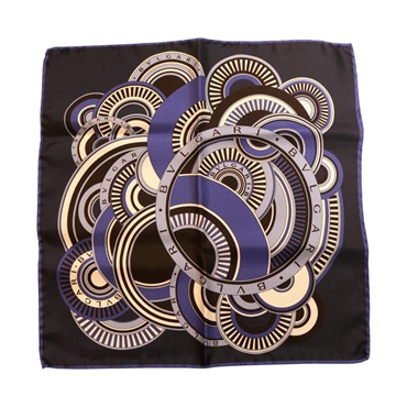 藍色 絲綢 方巾 32x32【BVLGARI 寶格麗】 4501629299