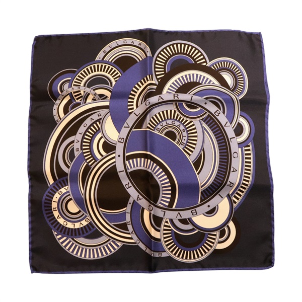 藍色 絲綢 方巾 32x32【BVLGARI 寶格麗】 4501629299