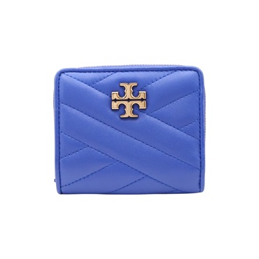 藍色 羊皮 Kira Chevron 二折短夾【TORY BURCH 托里·伯奇】 56820