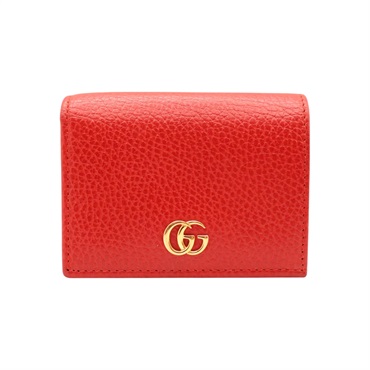 紅色 牛皮 GG Marmont Card Case 兩折短夾【GUCCI 古馳】 456126