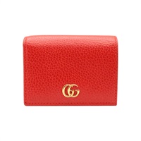 紅色 牛皮 GG Marmont Card Case 兩折短夾【GUCCI 古馳】 456126
