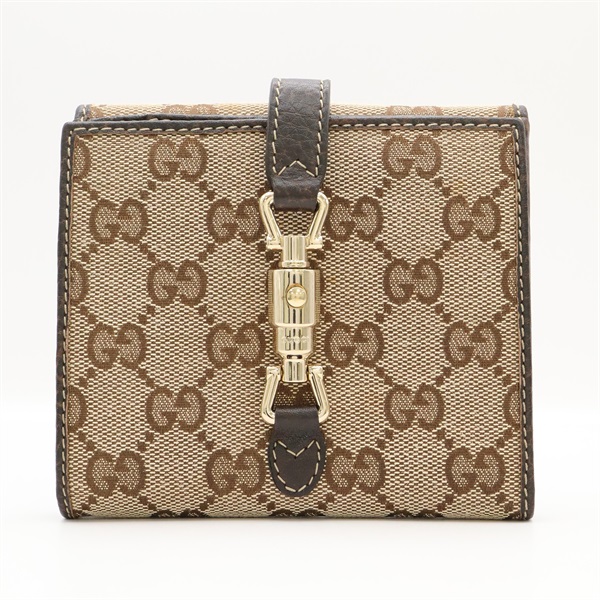 棕色 帆布 GG Jackie 雙折皮夾【GUCCI 古馳】 220354