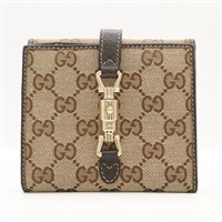 棕色 帆布 GG Jackie 雙折皮夾【GUCCI 古馳】 220354