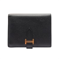 黑色 Epsom 牛皮 Bearn Compact 二折短夾 Z刻 金釦【HERMES 愛馬仕】 H039790CC