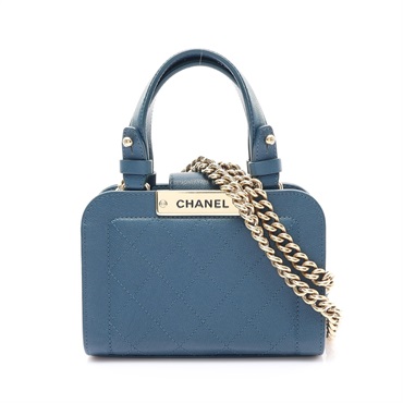 藍色牛皮 Mini Label Click Shopper 兩用包【CHANEL 香奈兒】 A93731