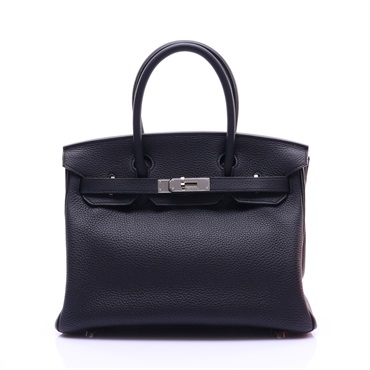 黑色 TOGO牛皮 Birkin 30 手提包 X刻 銀扣【HERMES 愛馬仕】