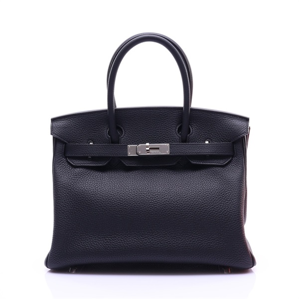 黑色 TOGO牛皮 Birkin 30 手提包 X刻 銀扣【HERMES 愛馬仕】