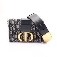 藍色 緹花帆布 30 Montaigne 肩背包【Dior 迪奧】 M9204UTZQ