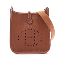 金棕色 TC牛皮  Mini Evelyne 肩背包 U刻 銀釦【HERMES 愛馬仕】 H069426CK