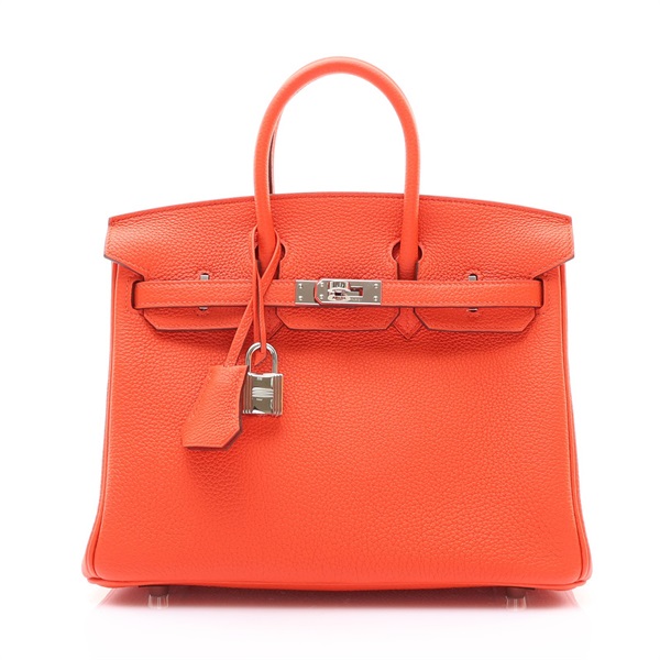 火橘色 Togo牛皮 Birkin 25 柏金包 手提包 K刻 銀扣【HERMES 愛馬仕】 H041344
