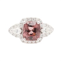 PT950鉑金 有色寶石 鑽石 戒指【JEWELRY 無品牌珠寶】 Color Stone 4.2g