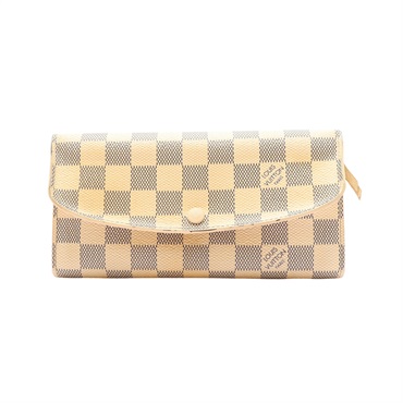 白色 棋盤格紋 PVC塗層帆布 扣式長夾【LOUIS VUITTON LV 路易威登】 N63546