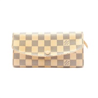 白色 棋盤格紋 PVC塗層帆布 扣式長夾【LOUIS VUITTON LV 路易威登】 N63546