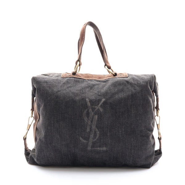 黑色丹寧 復古牛仔 波士頓 手提包【SAINT LAURENT YSL 聖羅蘭】 166300