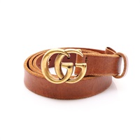 棕色 牛皮 GG 皮帶【GUCCI 古馳】 409417