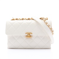 白色 菱格紋 牛皮 Chain Frap Bag 肩背包【CHANEL 香奈兒】 AS3227