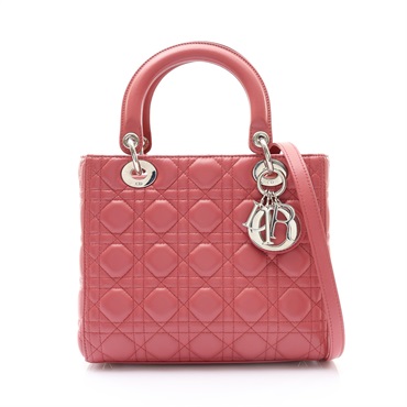 粉色 羊皮 Lady Dior Midium 兩用包【Dior 迪奧】 M0565ONGE