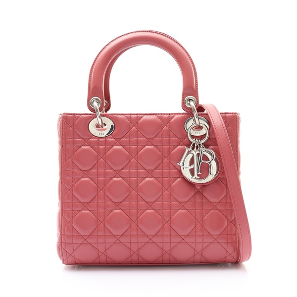 粉色 羊皮 Lady Dior Midium 兩用包【Dior 迪奧】 M0565ONGE