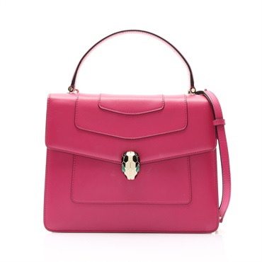 粉色牛皮 Serpenti Forever Top Handle 兩用包【BVLGARI 寶格麗】
